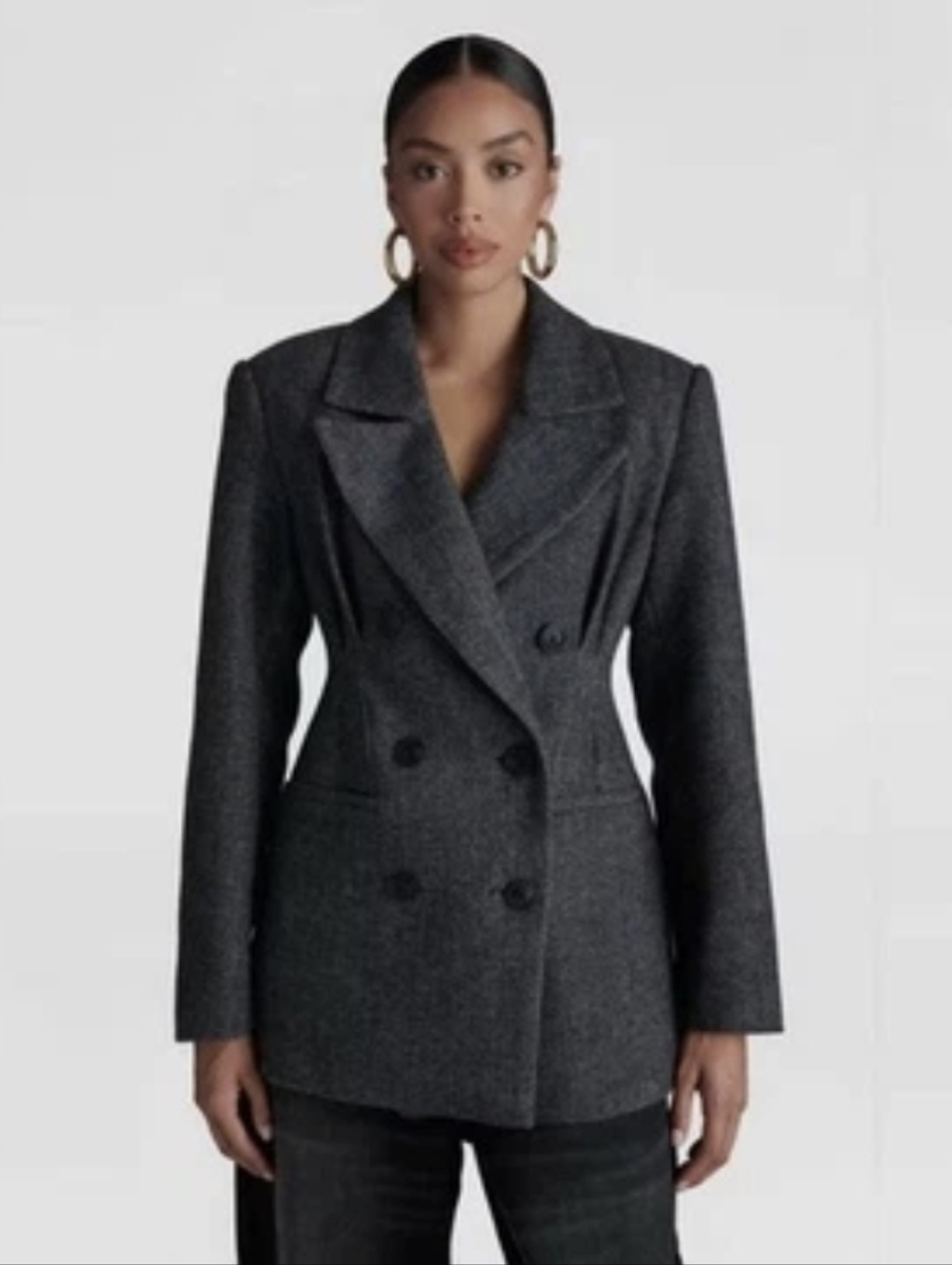 KBB by Kahlana for Target Gray Herringbone Corset Blazer